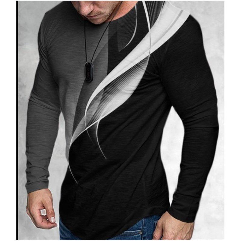 3D Digital Printing Men'S Trendy Casual Outer Wear Pullover Round Neck T-Shirt