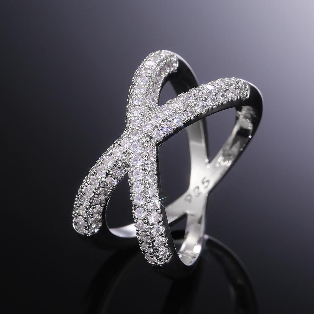 Classic X-Set Zircon Women'S Ring, Birthday Party Gift Accessory