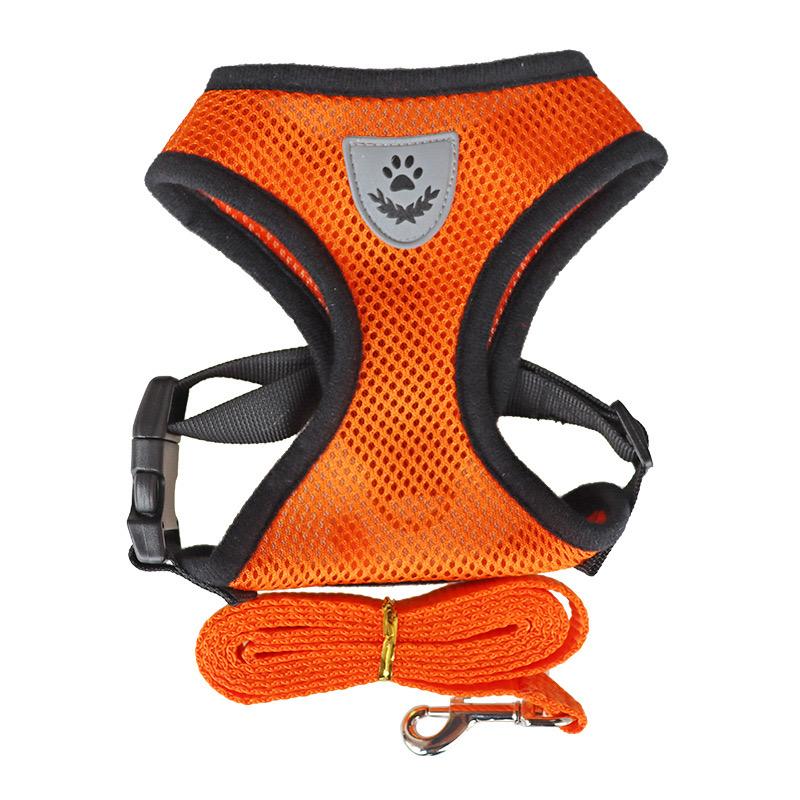 Dog Cat Harness Walking Lead Leash Vest Style Chest Strap Dog Harness Strap Collar Polyester Adjustable Mesh Cats Harness