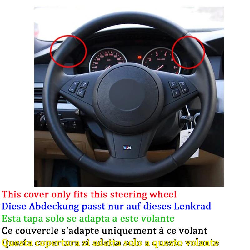 Geïmiteerde Stuurwielhoes Voor BMW E60 E61 530d 545i 550i E63 E64 630i 645Ci 650i Lederen Vlechtwerk Voor Stuurwiel