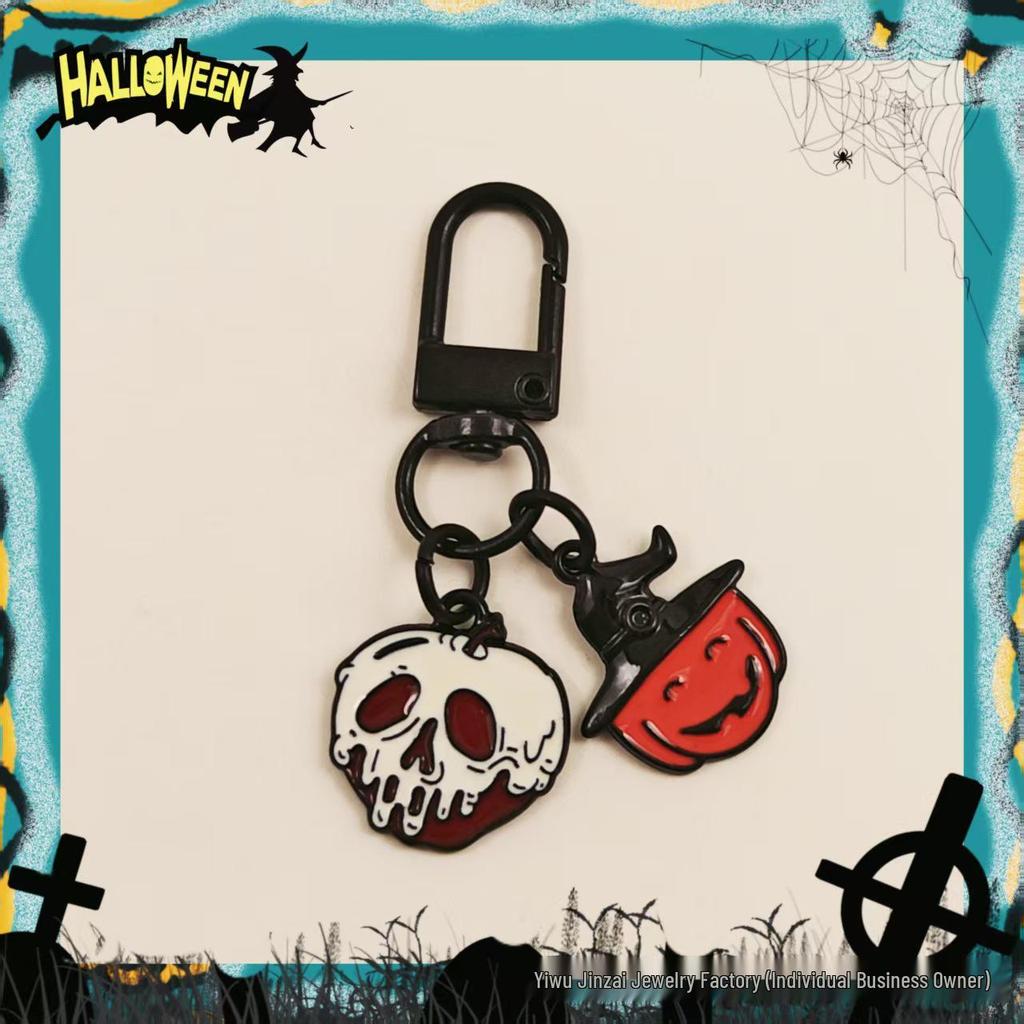 Cross-Border Halloween Skull & Pumpkin Keychain – Metal Ghost Charm Gift