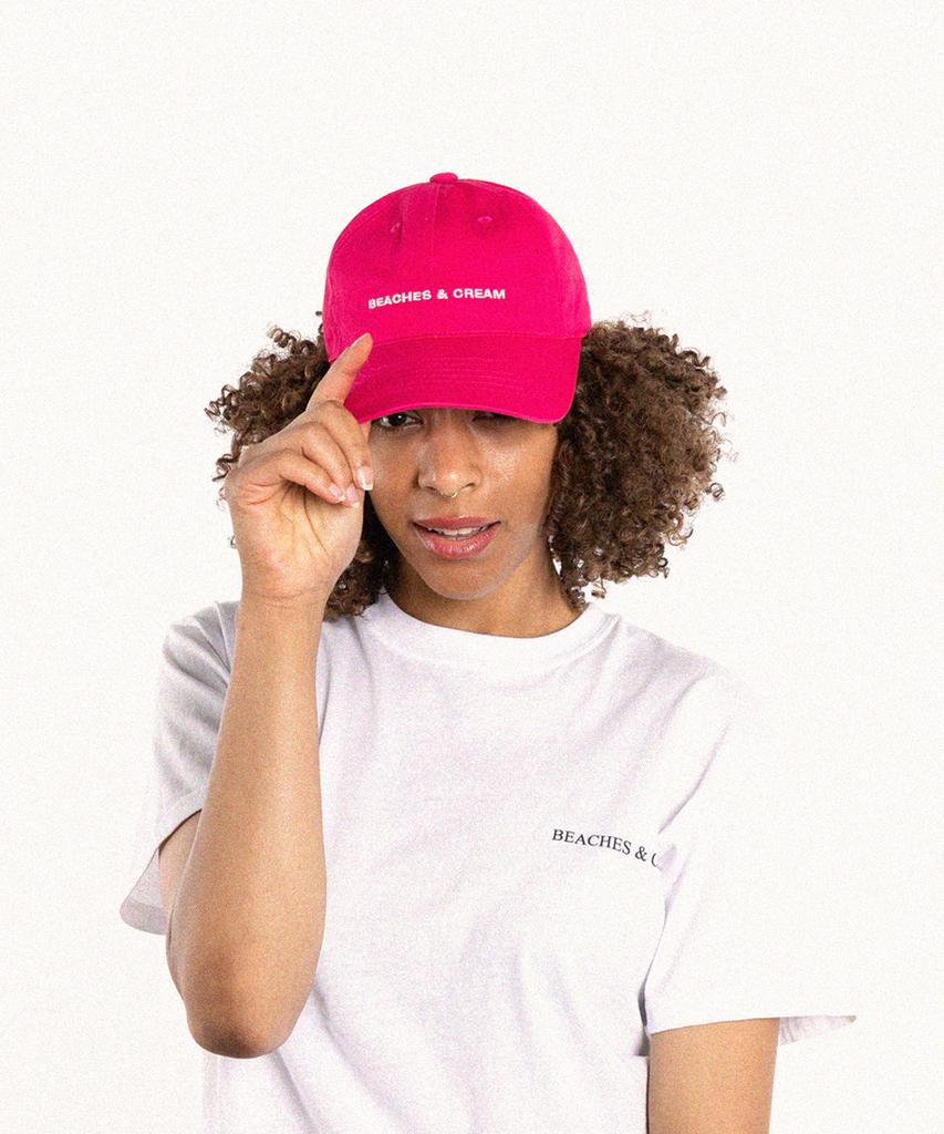 Bichiseuaenkeulim Small Logo Ball Cap-Hot Pink
