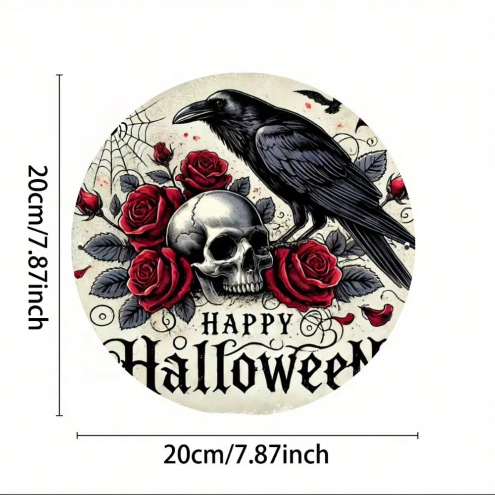 Halloween Metal Wall Art Skeleton Roses Decor Yard Home Gift