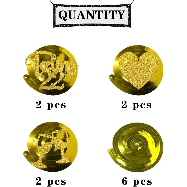 Maicaiffe Feeling 22 Hanging Swirl Decorations - Glitter 12 Pcs 22nd Birthday Party Supplies - Boys Girls Birthday Streamers - 22 Years Old Birthday