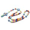 Colorful Bead Kids' Rosary Necklace Funny Crucifix Pendant Chain Children Rosary Necklace  Pray