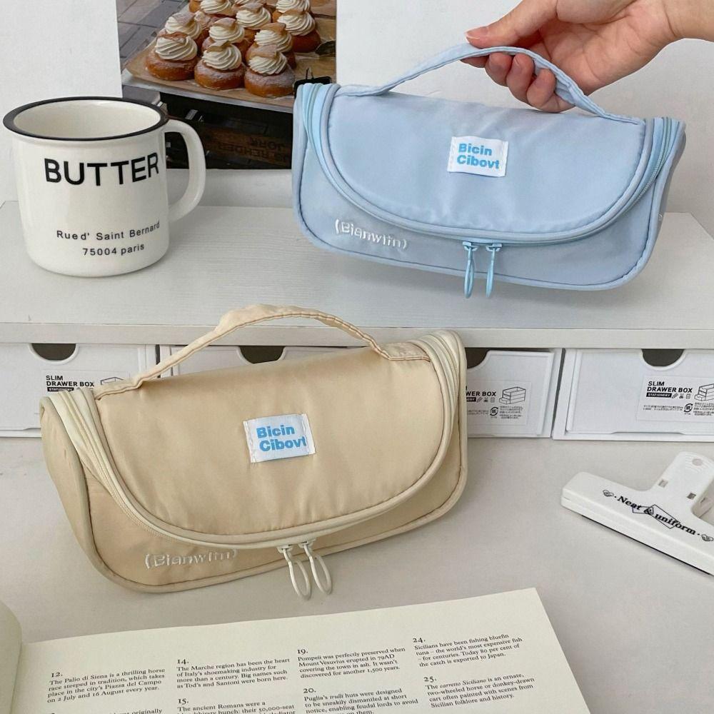 

Large Capacity Pen Bag Pillow Shape Stationery Bag 2025 Pencil Case синій