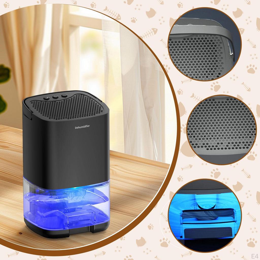 Mini Dehumidifier EU Plug Night Light Small Quiet for Bedroom Room Basements White