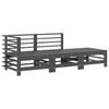 3 Piece Garden Lounge Set with Cushions Grey Solid Wood