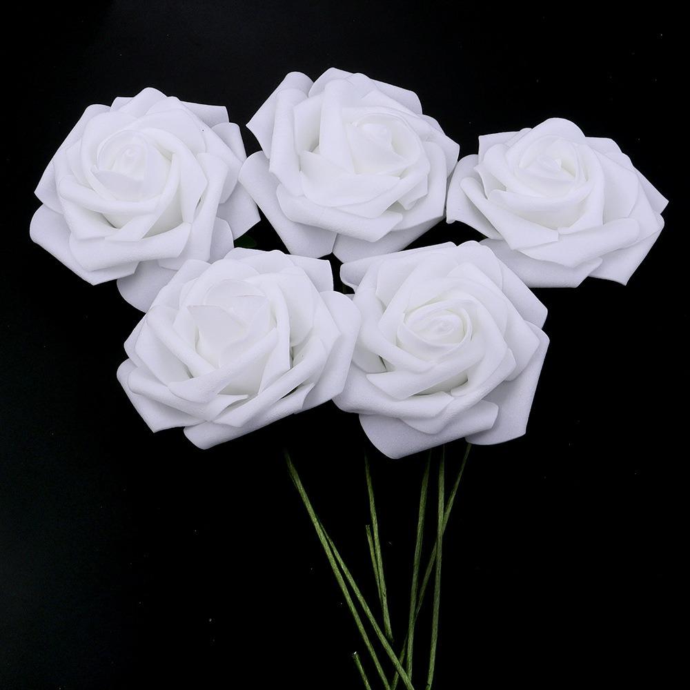 25Pcs Artificial Flowers Roses Fake Flowers For Home Decor DIY Wedding Bride Decoration Bouquet Party Supplies Garland Accessory