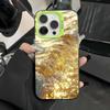 Luxury Golden Wave Glitter Phone Case For iPhone 17 16 Pro Max 17e 16e 15 14 13 12 11 8 7 SE 2020 Case Embossed Shockproof Cover