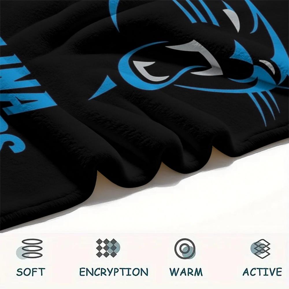 Carolina Panthers Druck Flanelldecke, Hohe Qualität, Bequem für Alle Jahreszeiten, Heimdekoration, Wärme und Komfort, Perfekt für Weihnachtsgeschenke
