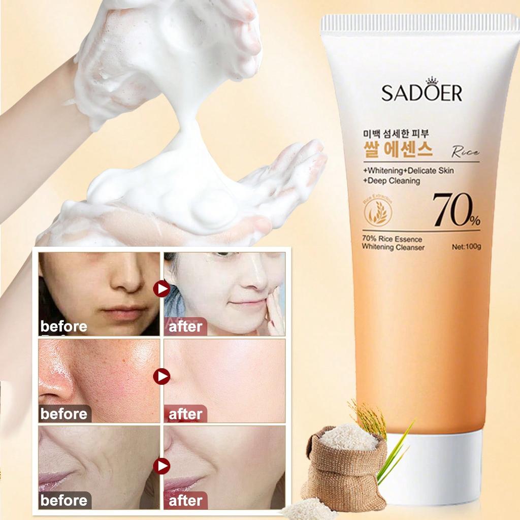 1/2pcs Niacinamide Brightening Cleansing Foam, Oil Control Facial Cleanser, 100g, Rich Lather, Moist