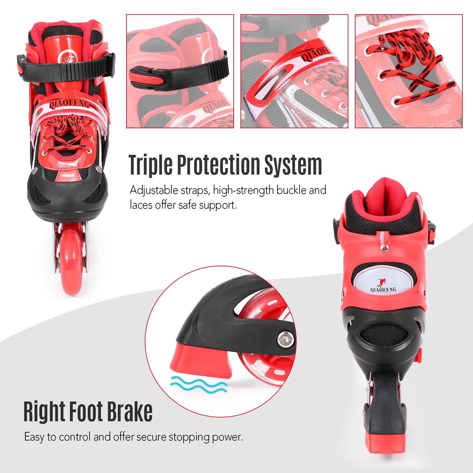 

Регулируемые светящиеся роликовые коньки с колесами с подсветкой для детей и взрослых для девочек и мальчиков, мужчин и женщин S розовый