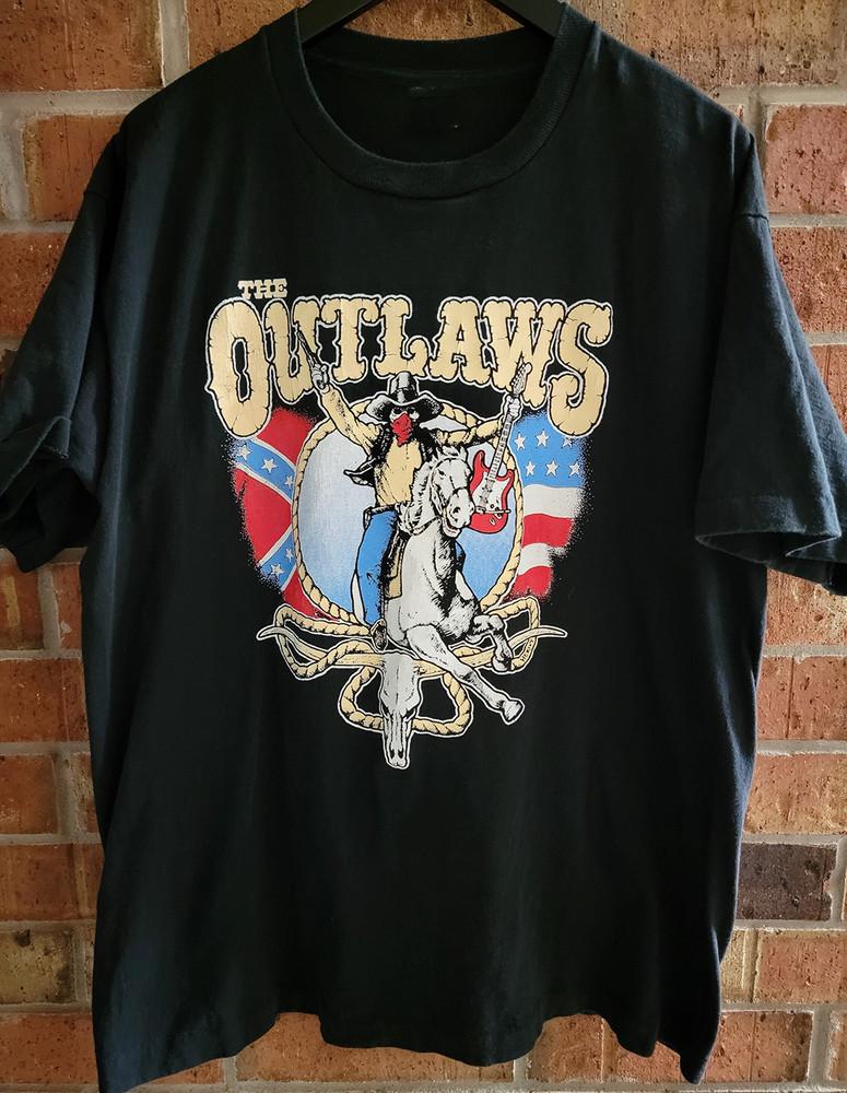 The Outlaws Band American Cowboy Shirt Classic Black Unisex S-2345XL Unisex T-Shirt M