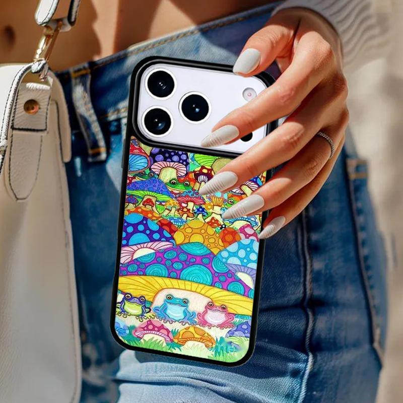 Magic Mushroom Alien Trippy Shrooms Phone Case For iPhone 17 Air 14 15 13 12 Max Cover For Apple 16e 11 Pro Max Plus Coque