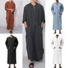 Men's Islamic Ramadan Jubba Kaftan Dishdash Arab Robe Thobe T Shirt Dress Tunic