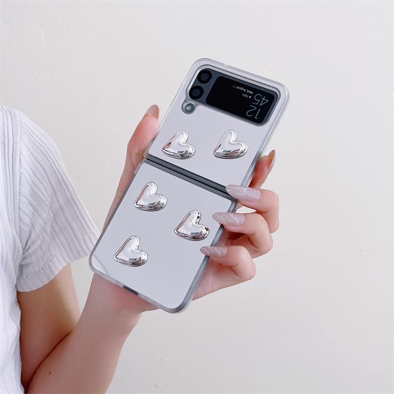 The Three-dimensional Small Love Mirror Is In the Samsung Galaxy ZFlip1/1st Generation Folding Screen Mobile Phone Case, Which Is Small and Fresh.