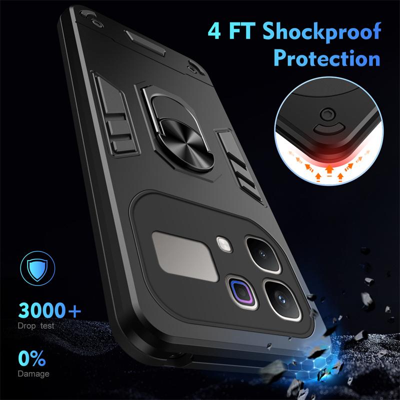 Funda For Infinix Note 60 Pro Case Car Magnetic Holder Ring Stand Shockproof Armor Back Cover For Infinix Note 60 Ultra Coque