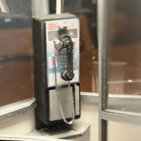 Retro Tall Phonebooth Lamp Vintage Telephone Booth LED Night Light Classic Street Phone