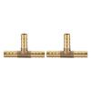 5pcs Brass T 3-Way Hose Joiner Fittings Barbed Connector   Water Oil Gas Fuel (6mm)