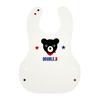MIKI HOUSE Double B Lunch Apron with Bear Made In for Boys and Baby White Bib/Mealtime Design, Japan, Girls, Gift, 60-7909-683,