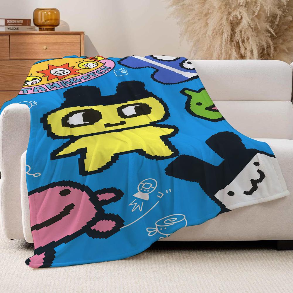 Cartoon cute T-TamaGotchiS Blanket For Sofa Office Bed Plane Travel Sleep Read Relax Camping Soft And Warm