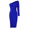 Roupas femininas outono e inverno nova moda temperamento slim ombro inclinado vestido sexy