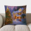 Home Decor Snowy Village Nighttime Decorative Throw Pillow Pattern Cushion Cover Suitable For Sofa Bedroom Car Pillow Cover