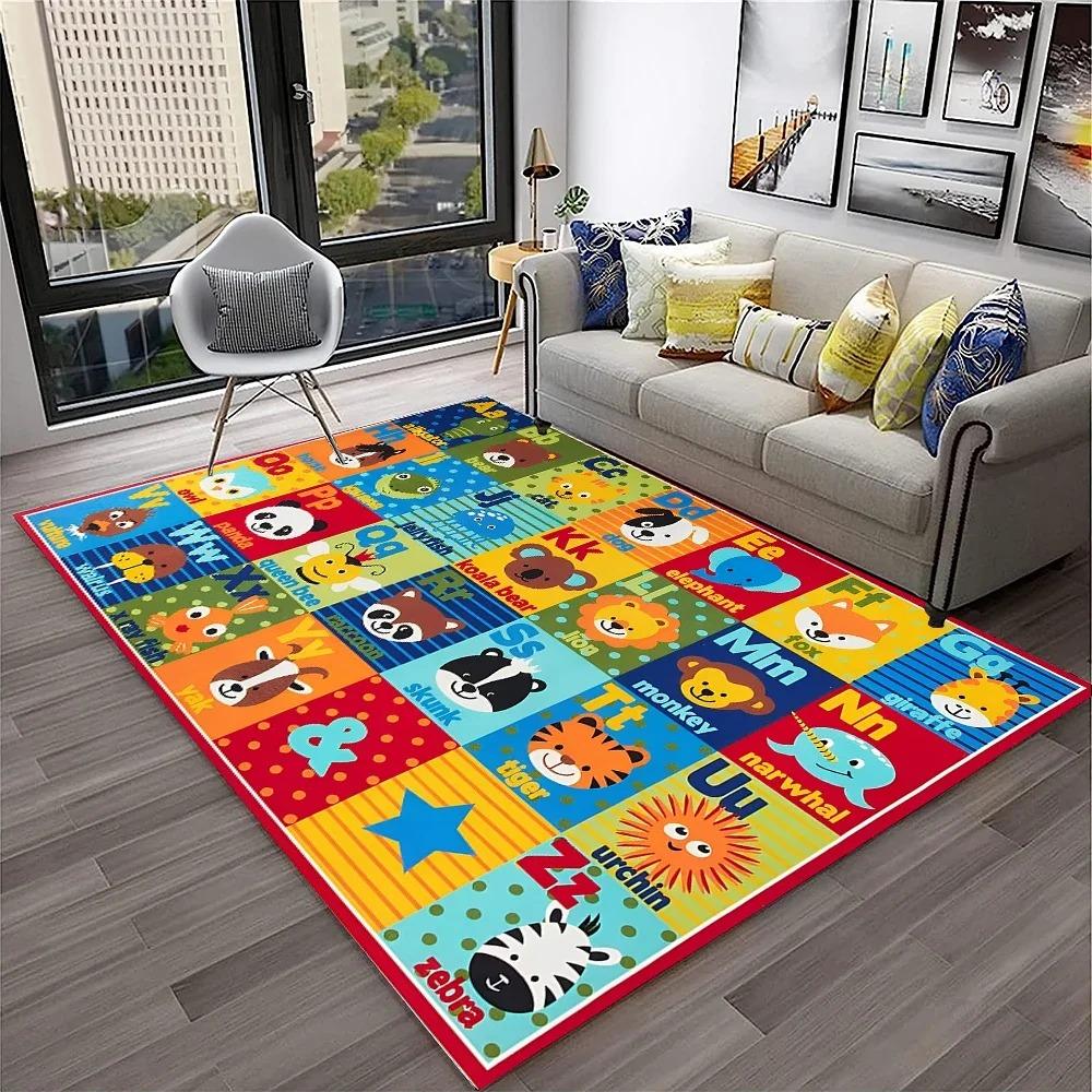 Alphabet ABC Carpet Early Education Cartoon Children Crawling Rugs Non-slip Bedroom Living Room Sofa Home Decoration Floor Mat