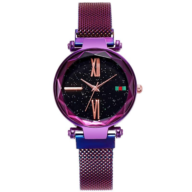Fashionable Lazy Women's Watch With Magnetic Strap And Starry Sky Design