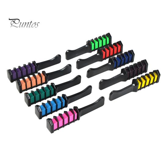 Multi-color Hair Dye Brushes 10Pcs Disposable Comb 10 Colors Individually Packaged Temporary Chalk for Colorful Set Wet Dry Washable Non-Damaging