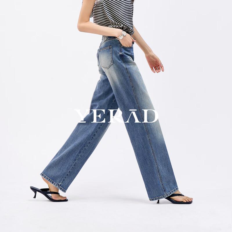 YERAD Women's Linen Lyocell Blend Loose Wide-Leg Jeans