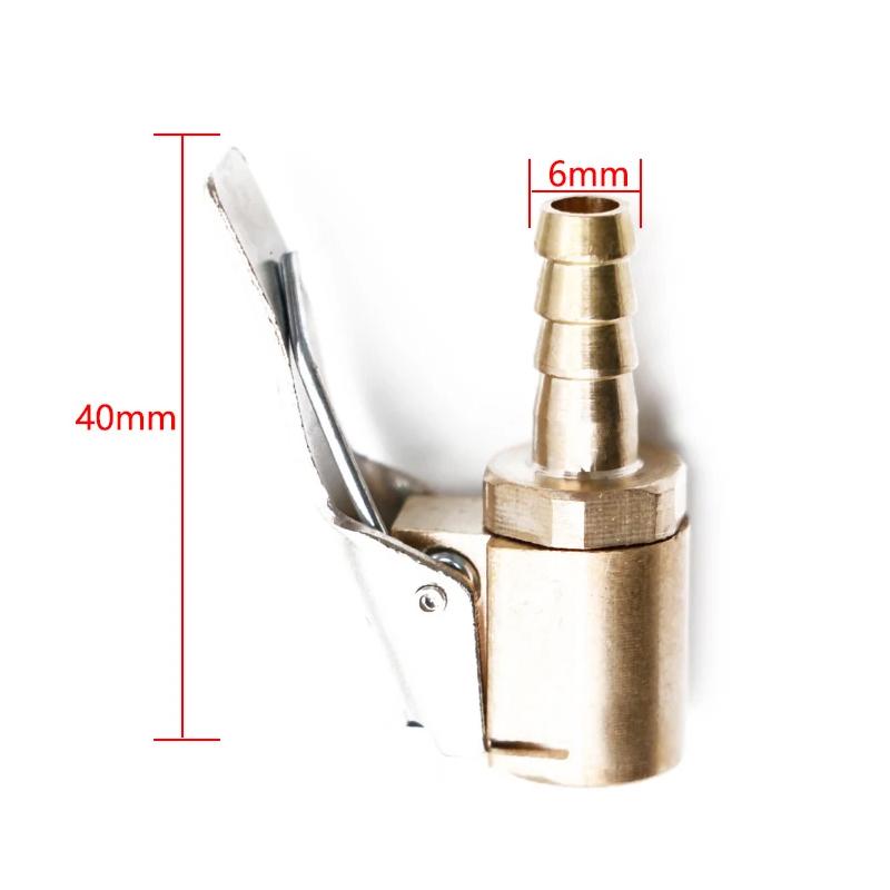 Car Auto Brass 6/8mm Tyre Wheel Tire Air Chuck Inflator Pump Valve Clip Clamp Connector Adapter Car Accessories For Compress