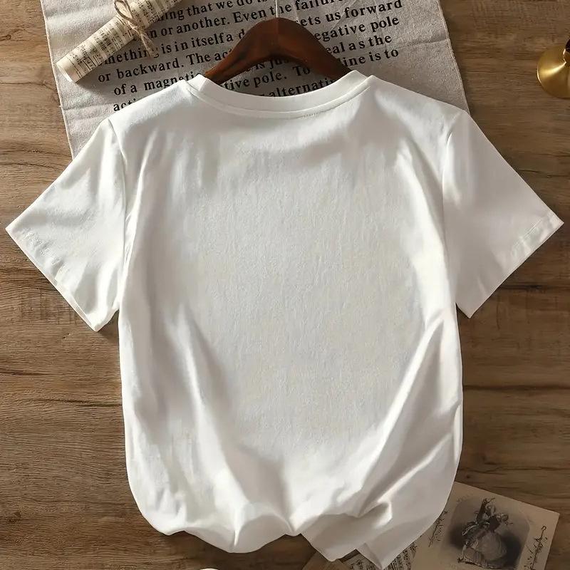Women's Loose Fit Pure Cotton Short Sleeve Round Neck T-Shirt
