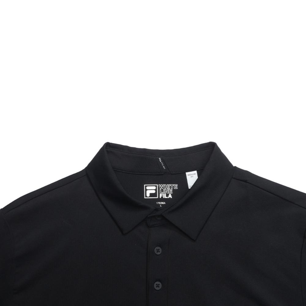 FILA White Simple Versatile Solid Color Cool Touch Polo Shirt Men tops Black F11M623135FBK