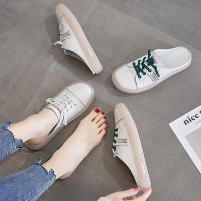 Schuhe Job Off White Sommer 2024 Pantoletten Slides Leder Damen Hausschuhe und Damen Sandalen Junior Low Heel Runde Zehen Freizeitschuh Y
