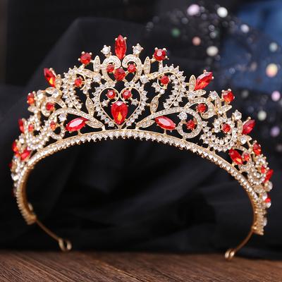 European Baroque Crown Alloy Rhinestone Jewelry Bridal Crown Bridal Tiara