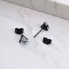 AAA CZ Stone Stud Earrings for Men Boys,Small Triangle Metal Earrings with Stainless Steel Butterfly Buckle,Casual Jewelry Gifts