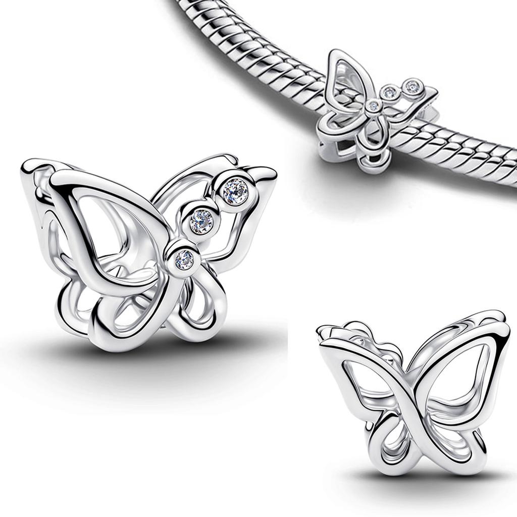 Summer Original 925 Silver Charms Colorful Butterfly Beads Minimalist Pendants Fit Bracelet Necklace DIY Jewelry Gift
