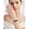 GEDI Women Quartz Wrist Watch Heart Shaped Dial Rhinestone Decor Metal Link Bracelet Waterproof Dress Watch