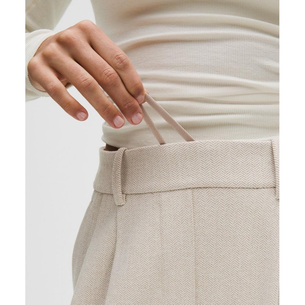 Lululemon Daydrift High Rise Weite Hosen-Shorts Fischgrät Melange Fischgrät Melange Muskat Helles Elfenbein