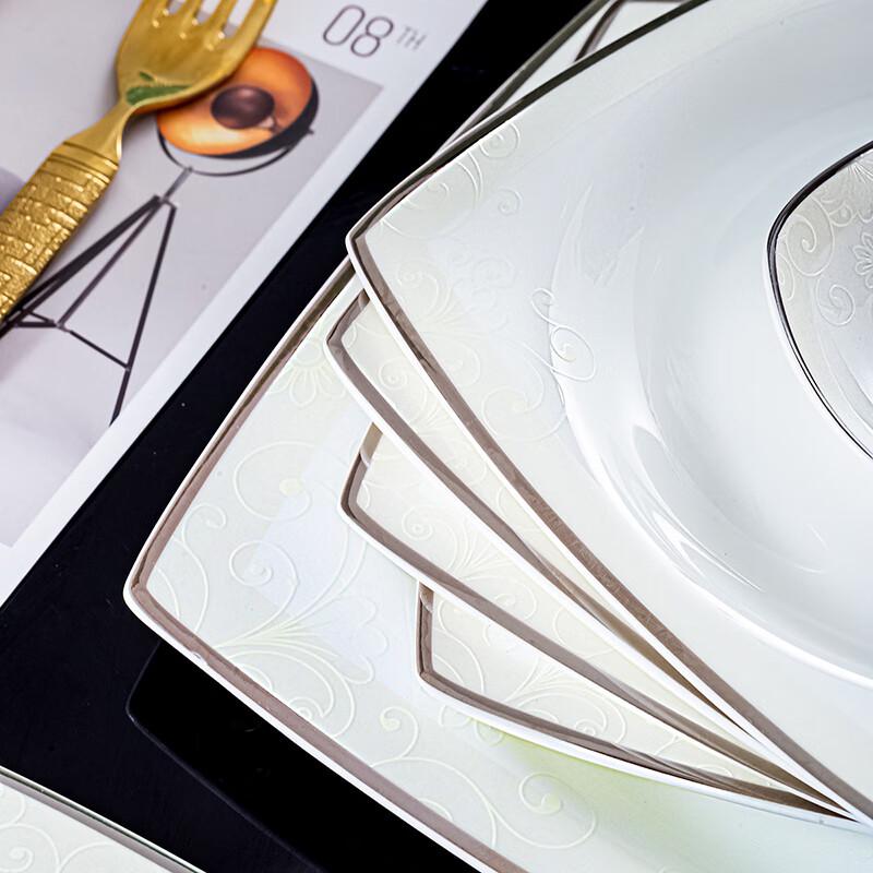 Haoya Jingdezhen 58-Piece Light Luxury Ceramic Dinnerware Set