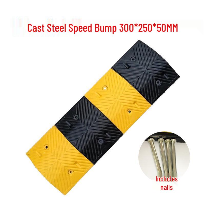 Triangular Rubber Car Slope Pad for Uphill Climbing and Speed Control with Reinforced Steel