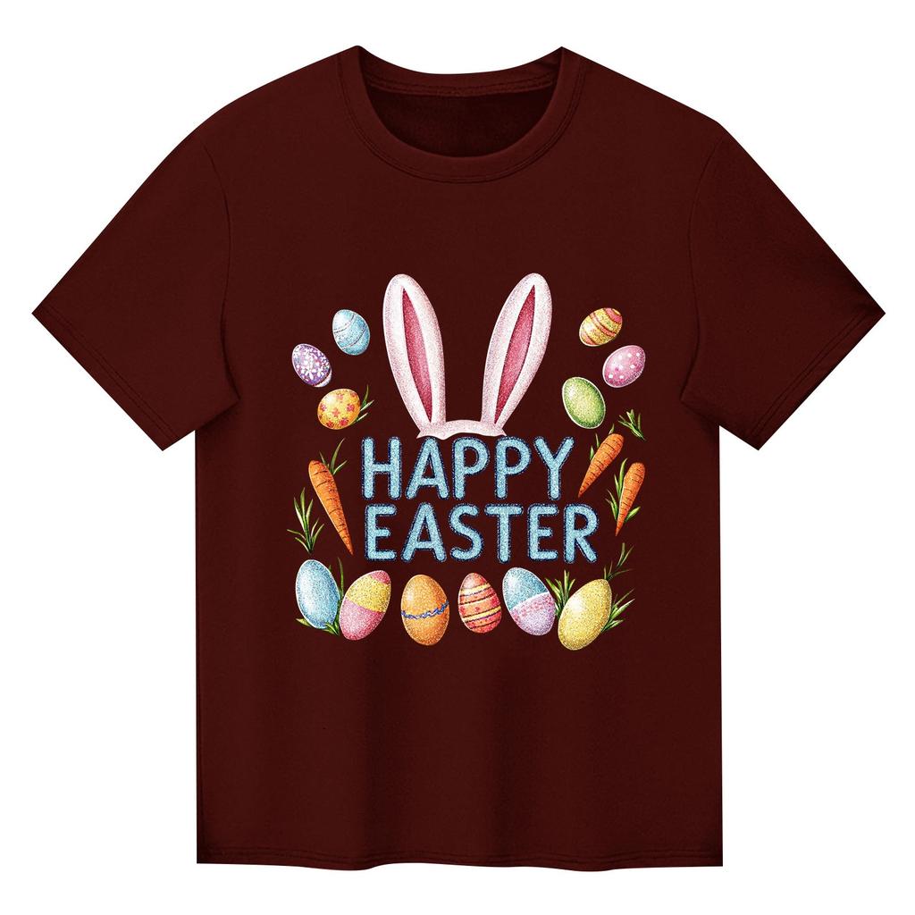 Children's Printed Short Sleeved Round Neck Casual Comfortable Loose Lightweight Top