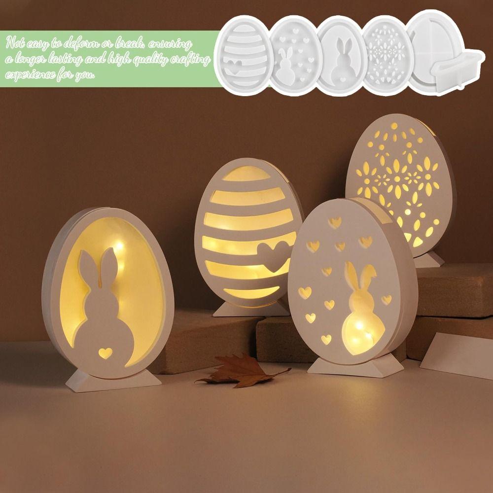 DIY Easter Rabbit  Lamp Mold Openwork Bunny Epoxy Resin Mould Hollow Lamp Mold  Easter Decoration