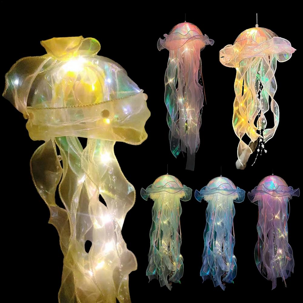 Jellyfish Lanterns bedroom home decoration lights Colorful Jellyfish Lamp Colorful Sea Creature Lamp Bedroom Atmosphere Decor