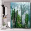 Misty Mountain Pattern Bathing Curtain  Bathroom Shower Curtain Waterproof With 12 Hooks Home Deco