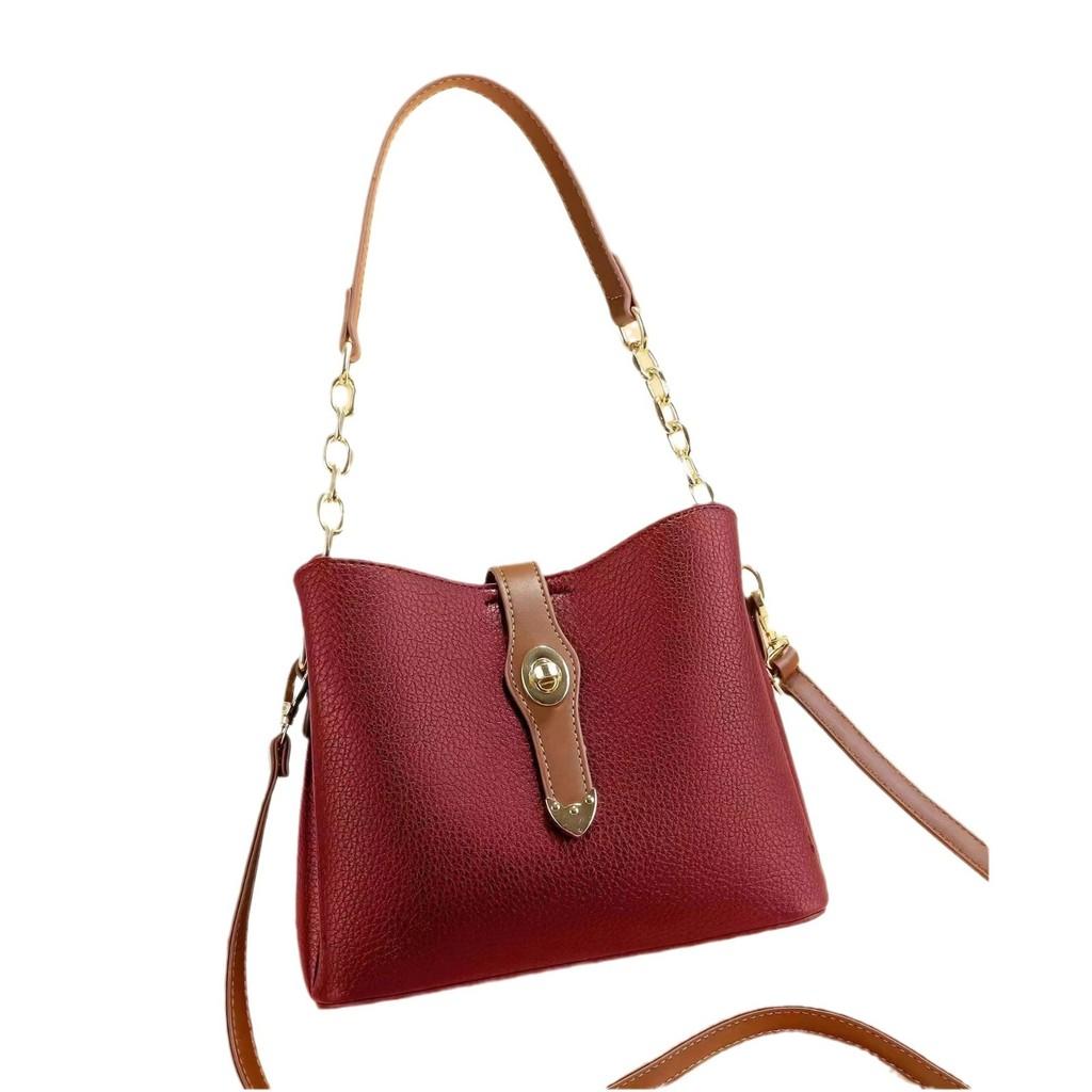 Trendy High-end Bucket Bag With Chain And Lock For Women Perfect For Daily Outfits