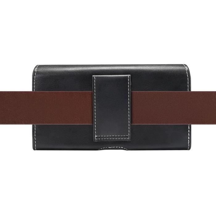 Étui Housse en Cuir Horizontal avec Boucle de Ceinture de Nouvelle Conception pour Homtom HT8 &gt; Noir