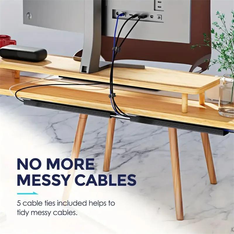 Channel Desk Cable Organizer Wire Management Accessories Network cable power cord Protecter No Drilling Under Desk Management Tray